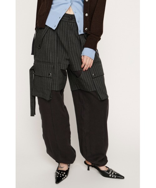 SLY（スライ）の「【2026SS新作】KNIT DOCKING CARGO PT ニットドッキング カーゴパンツ 冬服 春服（カーゴパンツ・レディース・ライトベージュ/グレー系その他2・1/2）」の7枚目の写真