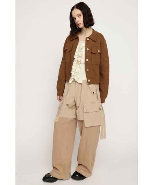 SLY（スライ）の「【2026SS新作】KNIT DOCKING CARGO PT ニットドッキング カーゴパンツ 冬服 春服（カーゴパンツ・レディース・ライトベージュ/グレー系その他2・1/2）」の14枚目の写真