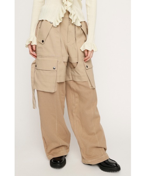 SLY（スライ）の「【2026SS新作】KNIT DOCKING CARGO PT ニットドッキング カーゴパンツ 冬服 春服（カーゴパンツ・レディース・ライトベージュ/グレー系その他2・1/2）」の15枚目の写真