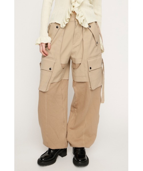 SLY（スライ）の「【2026SS新作】KNIT DOCKING CARGO PT ニットドッキング カーゴパンツ 冬服 春服（カーゴパンツ・レディース・ライトベージュ/グレー系その他2・1/2）」の16枚目の写真