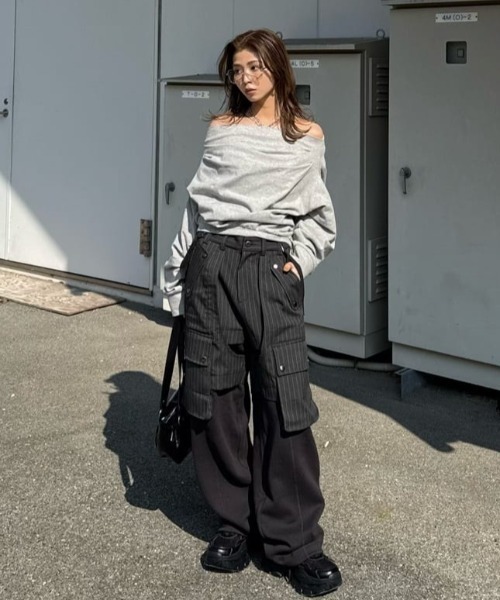 2026SS新作】KNIT DOCKING CARGO PT ニットドッキング カーゴパンツ 冬