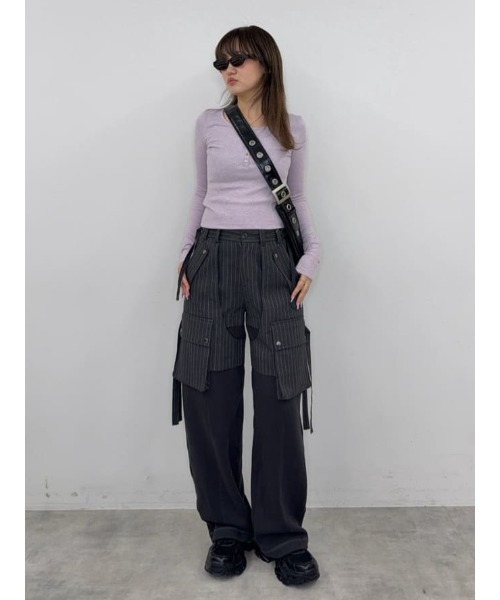 2026SS新作】KNIT DOCKING CARGO PT ニットドッキング カーゴパンツ 冬