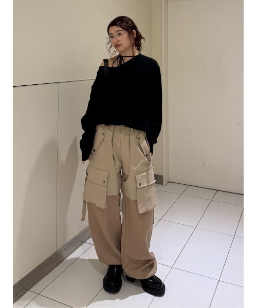 2026SS新作】KNIT DOCKING CARGO PT ニットドッキング カーゴパンツ 冬
