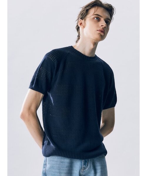 EDWARDMAX（エドワードマックス）の「モリナ 半袖ニットウェア ネイビー（ニット/セーター・メンズ・その他・MEDIUM/LARGE）」の2枚目の写真