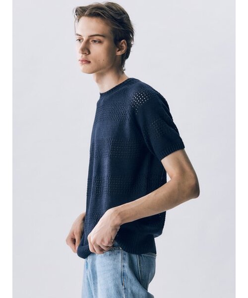 EDWARDMAX（エドワードマックス）の「モリナ 半袖ニットウェア ネイビー（ニット/セーター・メンズ・その他・MEDIUM/LARGE）」の3枚目の写真
