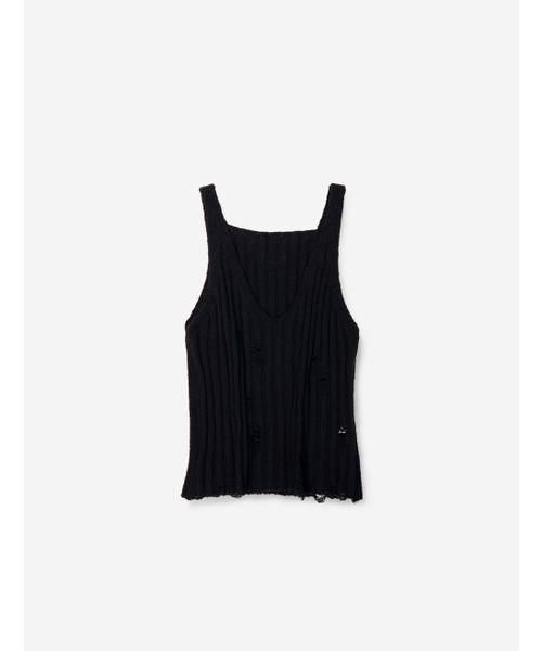FLATWAVE IN SEOUL（フラットウェーブインソウル）の「Bask Damaged Sleeveless Black（Tシャツ/カットソー・レディース・その他・FREE）」の4枚目の写真