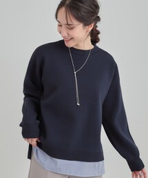 SHOO・LA・RUE | 【洗濯機可/S-LL】さらに軽くなった スポンディッシュ裾フェイクトップス(ニット/セーター)