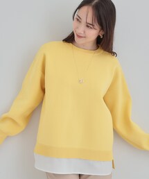 SHOO・LA・RUE | 【洗濯機可/S-LL】さらに軽くなった スポンディッシュ裾フェイクトップス(ニット/セーター)