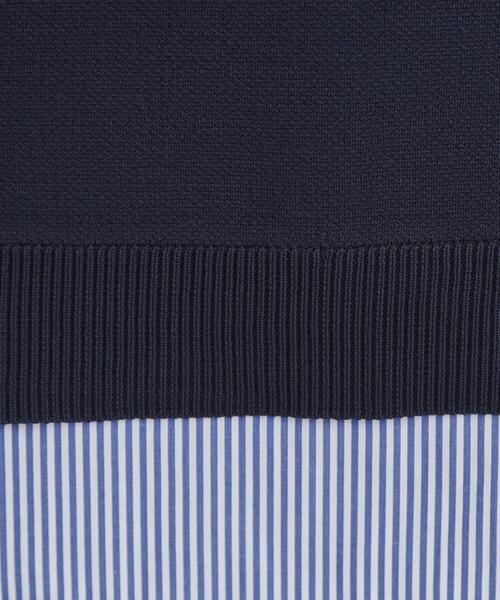 SHOO・LA・RUE（シューラルー）の「【洗濯機可/S-LL】さらに軽くなった スポンディッシュ裾フェイクトップス（ニット/セーター・レディース・ネイビー/イエロー/ピンク系/サックスブルー/パープル系4・01/04/02/03）」の10枚目の写真