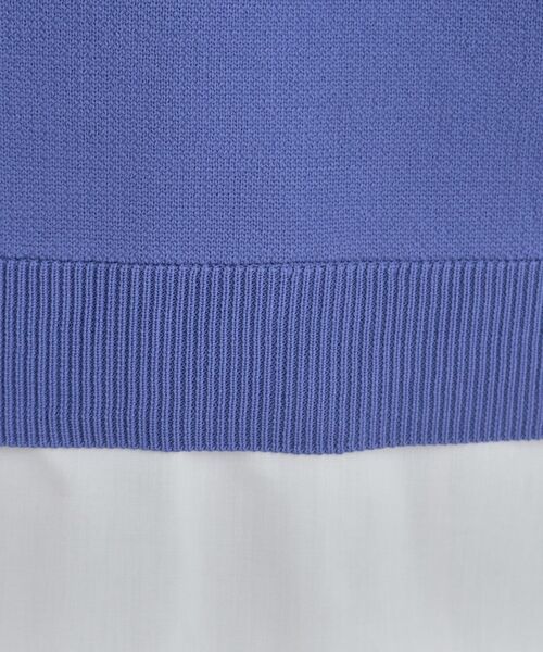 SHOO・LA・RUE（シューラルー）の「【洗濯機可/S-LL】さらに軽くなった スポンディッシュ裾フェイクトップス（ニット/セーター・レディース・ネイビー/イエロー/ピンク系/サックスブルー/パープル系4・01/04/02/03）」の14枚目の写真