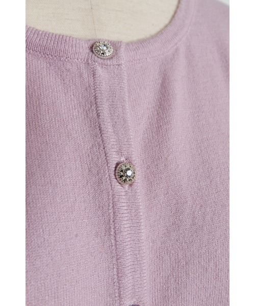 tocco closet(トッコ クローゼット)の「しっとり保湿シアバター加工&ハンドウォッシュ♪ビジュー釦ニットカーディガン(カーディガン/ボレロ・レディース・ラベンダー/サックスブルー/アイボリー/ブラック・M)」の20枚目の写真