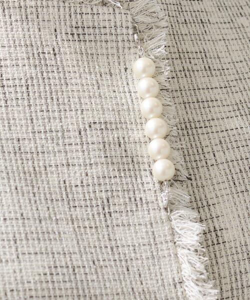 INDIVI（インディヴィ）の「【軽量／セレモニー／SETUP可能】ストレッチツイードジャケット（ノーカラージャケット・レディース・ホワイト系4/ベージュ系その他7/ネイビー系3・40/38/36/15 /13/05/19/12）」の4枚目の写真