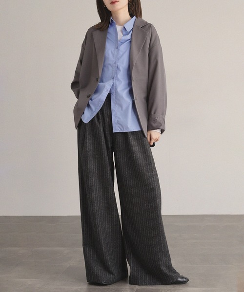 revertical(リバーティカル)の「ウールライクストライプワイドパンツ(スラックス・レディース・ブラウン/ブラック・M/L)」の14枚目の写真