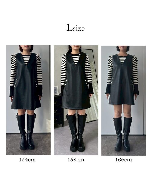 prose verse（プロズヴェール）の「ミドル丈フェイクレザーベスト（キャミソール・レディース・ブラック・LARGE/MEDIUM）」の18枚目の写真