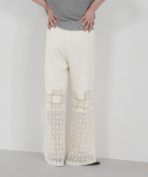 select MOCA（セレクトモカ）の「パネルレースイージーパンツ（その他パンツ・レディース・アイボリー/ブラック・FREE）」の8枚目の写真