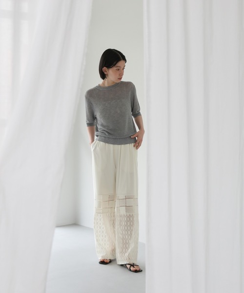 select MOCA（セレクトモカ）の「パネルレースイージーパンツ（その他パンツ・レディース・アイボリー/ブラック・FREE）」の11枚目の写真
