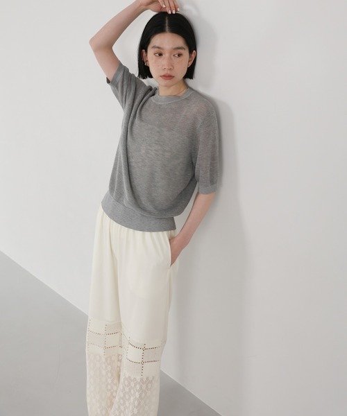 select MOCA（セレクトモカ）の「パネルレースイージーパンツ（その他パンツ・レディース・アイボリー/ブラック・FREE）」の12枚目の写真