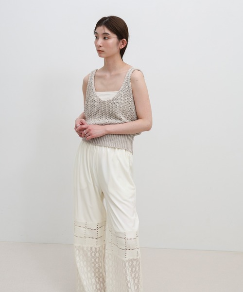 select MOCA（セレクトモカ）の「パネルレースイージーパンツ（その他パンツ・レディース・アイボリー/ブラック・FREE）」の20枚目の写真