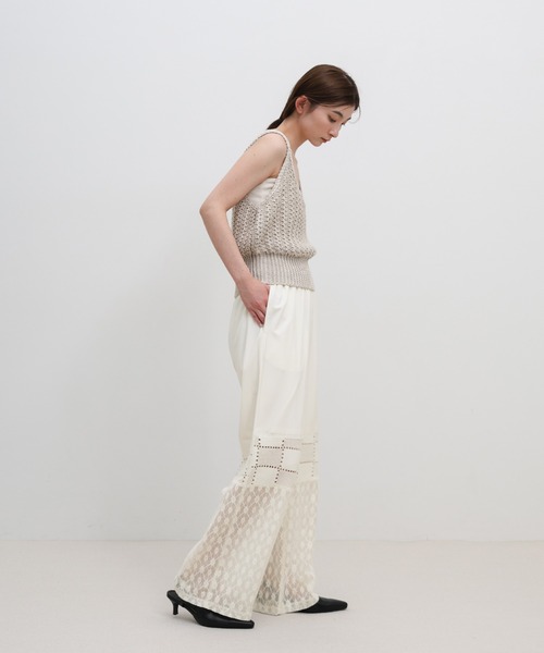 select MOCA（セレクトモカ）の「パネルレースイージーパンツ（その他パンツ・レディース・アイボリー/ブラック・FREE）」の18枚目の写真