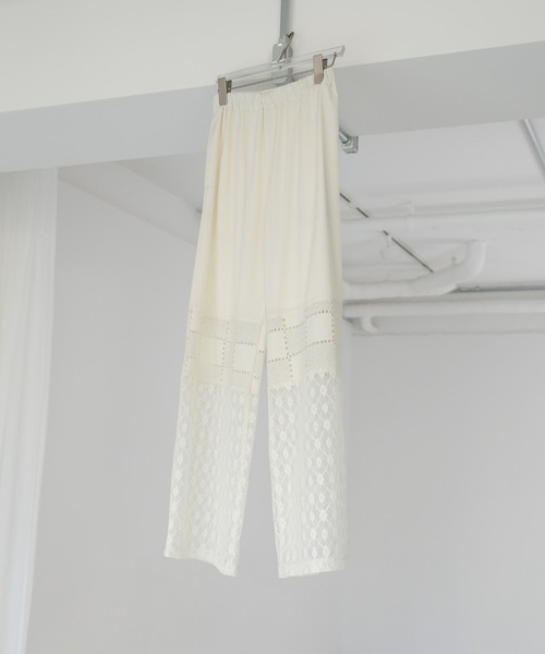 select MOCA（セレクトモカ）の「パネルレースイージーパンツ（その他パンツ・レディース・アイボリー/ブラック・FREE）」の22枚目の写真