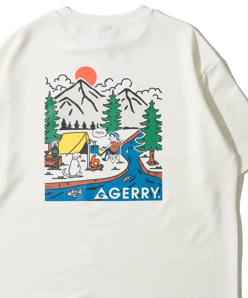 GERRY(ジェリー)の「【GERRY/ジェリー】冷感ポンチバックプリントクルーネックTシャツ / グラフィックプリントクルーネックTシャツ(Tシャツ/カットソー・メンズ・ブラック/ピンク/グリーン/ライトグレー/ホワイト・X-LARGE/LARGE/MEDIUM)」の2枚目の写真