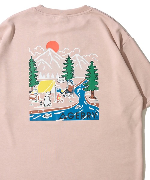 GERRY(ジェリー)の「【GERRY/ジェリー】冷感ポンチバックプリントクルーネックTシャツ / グラフィックプリントクルーネックTシャツ(Tシャツ/カットソー・メンズ・ブラック/ピンク/グリーン/ライトグレー/ホワイト・X-LARGE/LARGE/MEDIUM)」の5枚目の写真