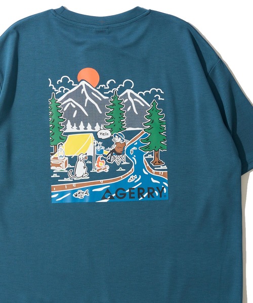 GERRY(ジェリー)の「【GERRY/ジェリー】冷感ポンチバックプリントクルーネックTシャツ / グラフィックプリントクルーネックTシャツ(Tシャツ/カットソー・メンズ・ブラック/ピンク/グリーン/ライトグレー/ホワイト・X-LARGE/LARGE/MEDIUM)」の4枚目の写真
