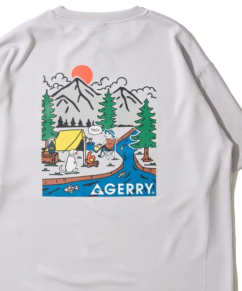 GERRY(ジェリー)の「【GERRY/ジェリー】冷感ポンチバックプリントクルーネックTシャツ / グラフィックプリントクルーネックTシャツ(Tシャツ/カットソー・メンズ・ブラック/ピンク/グリーン/ライトグレー/ホワイト・X-LARGE/LARGE/MEDIUM)」の3枚目の写真