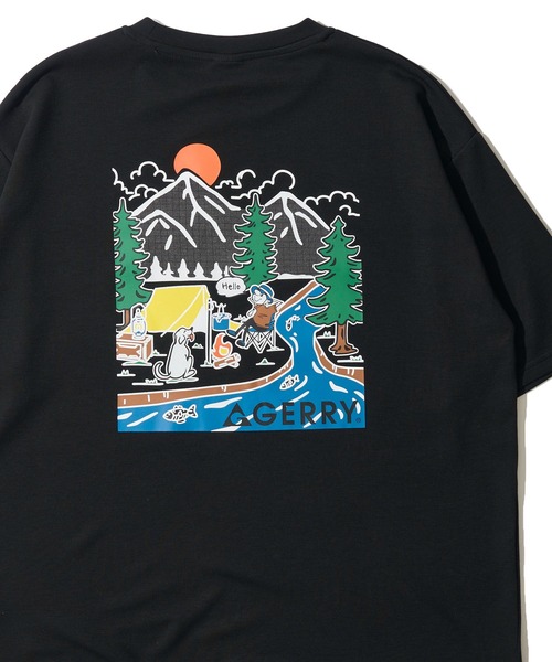 GERRY(ジェリー)の「【GERRY/ジェリー】冷感ポンチバックプリントクルーネックTシャツ / グラフィックプリントクルーネックTシャツ(Tシャツ/カットソー・メンズ・ブラック/ピンク/グリーン/ライトグレー/ホワイト・X-LARGE/LARGE/MEDIUM)」の1枚目の写真