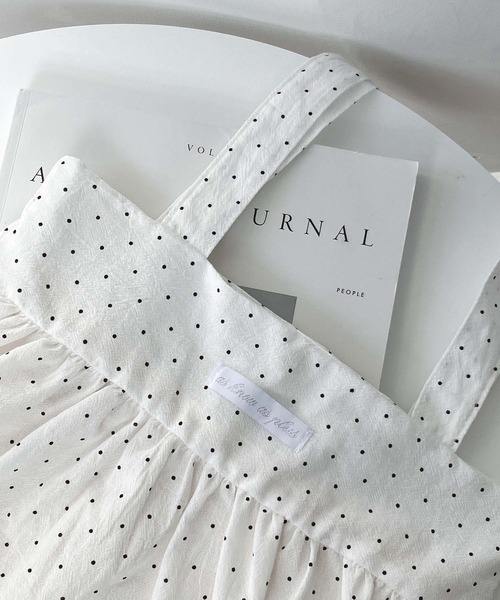 AS KNOW AS plus(アズノゥアズプラス)の「ドット柄 ギャザーバルーントートバッグ A4サイズ対応(トートバッグ・レディース・ホワイト/ブラック/イエロー/レッド・FREE)」の6枚目の写真