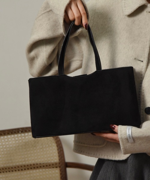 I_am（アイアム）の「fuzzy double compartment bag / ファジーダブルコンパートメントバッグ（ハンドバッグ・レディース・ブラウン/ブラック/ベージュ・FREE）」の2枚目の写真