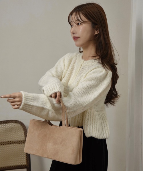 I_am（アイアム）の「fuzzy double compartment bag / ファジーダブルコンパートメントバッグ（ハンドバッグ・レディース・ブラウン/ブラック/ベージュ・FREE）」の5枚目の写真