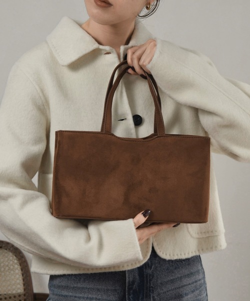 I_am（アイアム）の「fuzzy double compartment bag / ファジーダブルコンパートメントバッグ（ハンドバッグ・レディース・ブラウン/ブラック/ベージュ・FREE）」の9枚目の写真