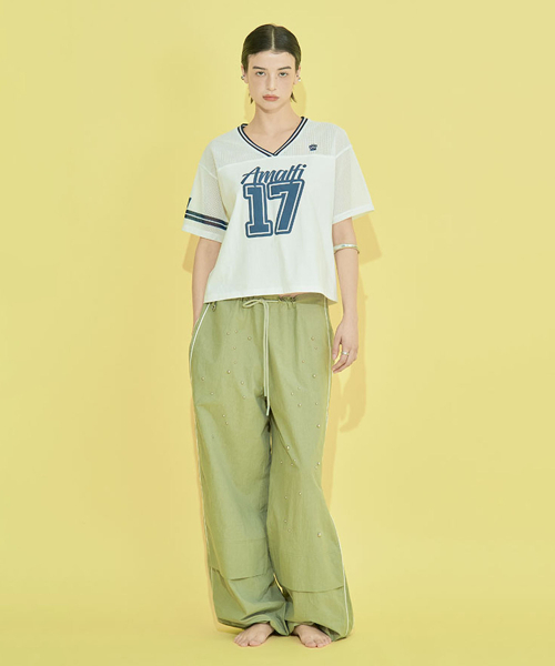 OROGEE(オロジー)の「AMALFI SPORTY MOTO JERSEY_IVORY(Tシャツ/カットソー・レディース・アイボリー・FREE)」の1枚目の写真