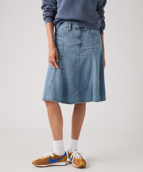 セール】Levi's/リーバイス テンセル ゴデットフレアスカート（デニム