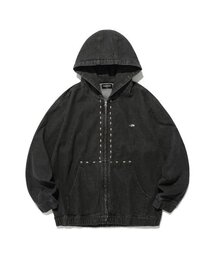 STUD DENIM HOODIE JACKET_BLACK(NG2ESUD110A)