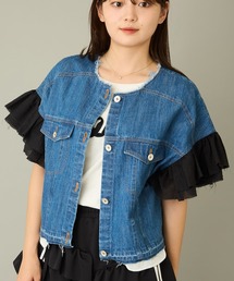 mien（ミアン）の「【mien】フリルスリーブデニムジャケット（デニムジャケット）」