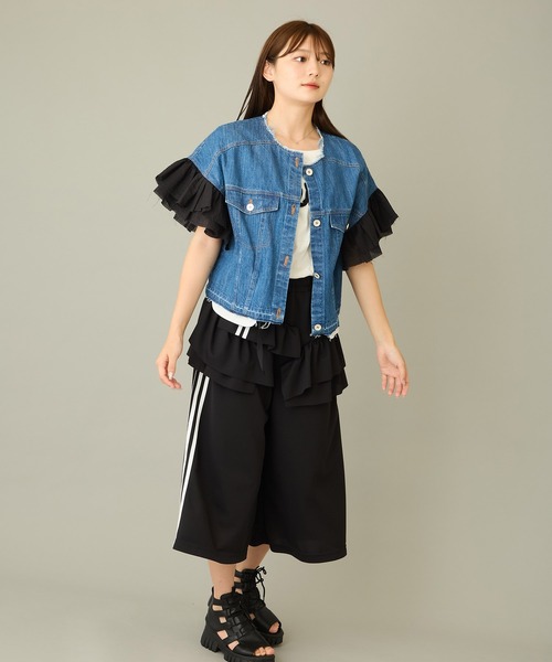 mien（ミアン）の「【mien】フリルスリーブデニムジャケット（デニムジャケット・レディース・インディゴブルー/ブラック・38）」の20枚目の写真