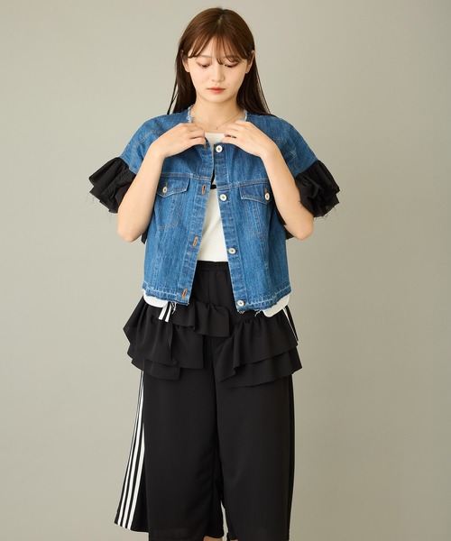 mien（ミアン）の「【mien】フリルスリーブデニムジャケット（デニムジャケット・レディース・インディゴブルー/ブラック・38）」の19枚目の写真