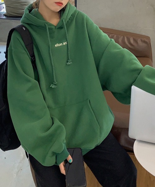 Flugge（フラッジー）の「ビッグシルエットロゴパーカー（パーカー・レディース・グリーン/ネイビー・LARGE/MEDIUM）」の7枚目の写真