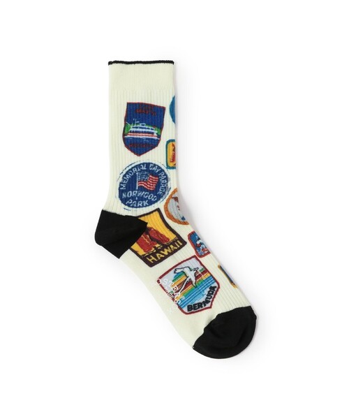 ROSTER SOX(ロスターソックス)の「【別注】ROSTER SOX / ワッペン プリント SOX(ソックス/靴下・レディース・ナチュラル・ONE SIZE)」の1枚目の写真