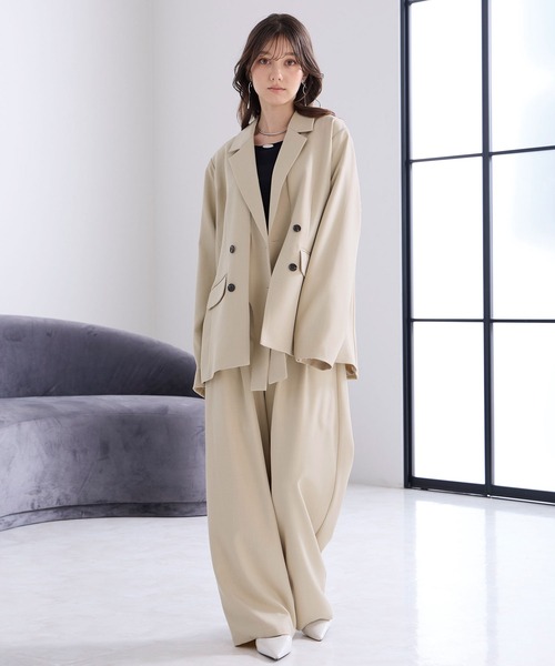 Elishe（エリシェ）の「デザインテーラードジャケット（テーラードジャケット・レディース・ベージュ系/アイボリー/チャコールグレー・FREE）」の14枚目の写真