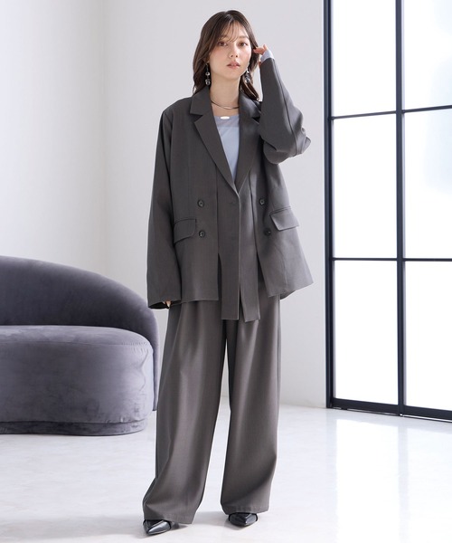 Elishe（エリシェ）の「デザインテーラードジャケット（テーラードジャケット・レディース・ベージュ系/アイボリー/チャコールグレー・FREE）」の19枚目の写真