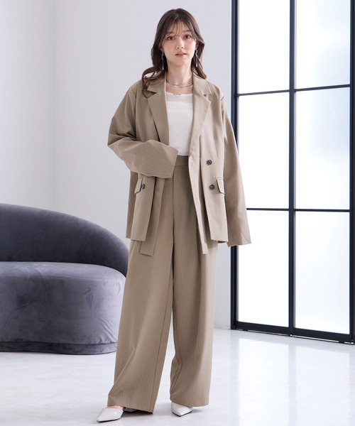 Elishe（エリシェ）の「デザインテーラードジャケット（テーラードジャケット・レディース・ベージュ系/アイボリー/チャコールグレー・FREE）」の12枚目の写真