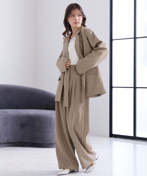 Elishe（エリシェ）の「デザインテーラードジャケット（テーラードジャケット・レディース・ベージュ系/アイボリー/チャコールグレー・FREE）」の20枚目の写真