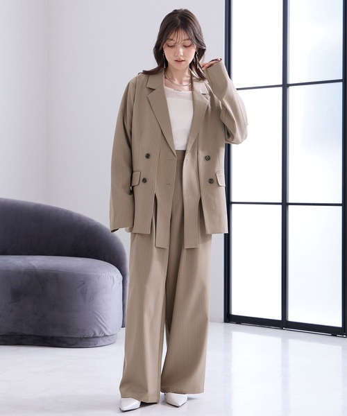 Elishe（エリシェ）の「デザインテーラードジャケット（テーラードジャケット・レディース・ベージュ系/アイボリー/チャコールグレー・FREE）」の21枚目の写真