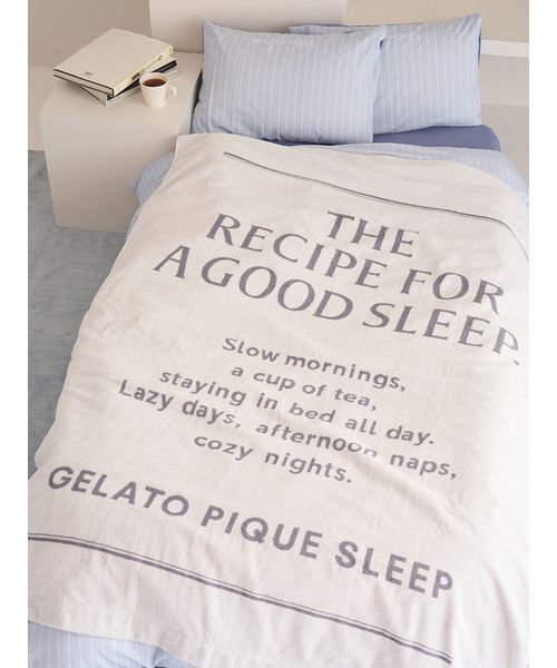 【25年完売品】ジェラードピケ【sleep】ストライプロゴ今治タオルケット　新品 Sleep】ロゴデザイン今治タオルケット（寝具）｜gelato pique Sleep