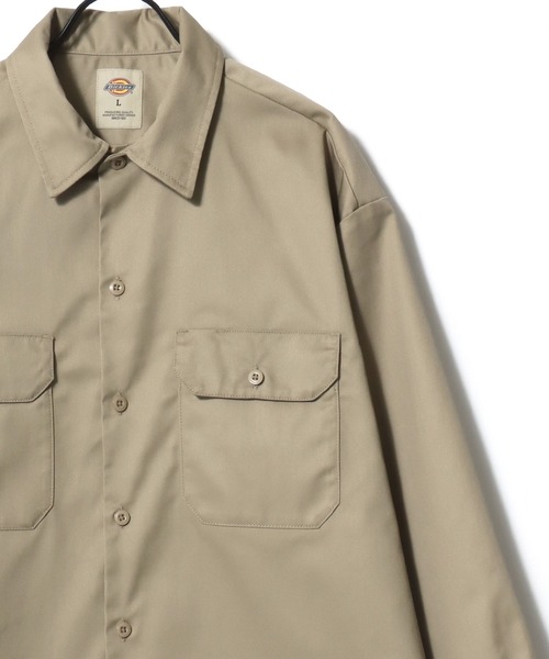 Dickies(ディッキーズ)の「Dickies/ディッキーズ 574 LS Work Shirt/オーバーサイズ TCツイル 無地 ワークシャツ/長袖シャツ/レディース メンズ(シャツ/ブラウス・メンズ・チャコールグレー/ブラック/ネイビー/ベージュ・L/M/XL)」の7枚目の写真