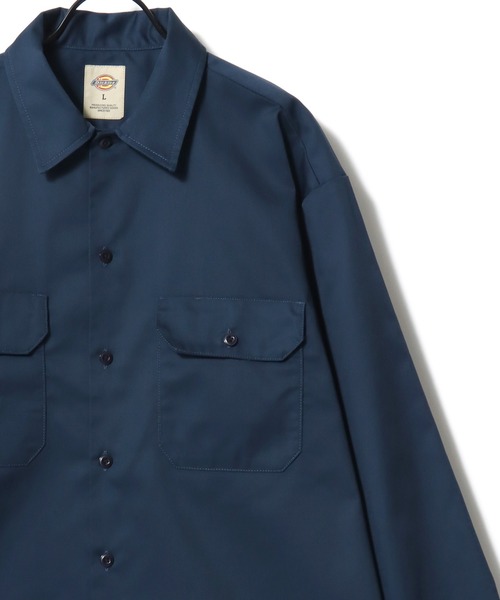 Dickies(ディッキーズ)の「Dickies/ディッキーズ 574 LS Work Shirt/オーバーサイズ TCツイル 無地 ワークシャツ/長袖シャツ/レディース メンズ(シャツ/ブラウス・メンズ・チャコールグレー/ブラック/ネイビー/ベージュ・L/M/XL)」の8枚目の写真