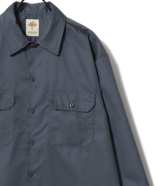 Dickies(ディッキーズ)の「Dickies/ディッキーズ 574 LS Work Shirt/オーバーサイズ TCツイル 無地 ワークシャツ/長袖シャツ/レディース メンズ(シャツ/ブラウス・メンズ・チャコールグレー/ブラック/ネイビー/ベージュ・L/M/XL)」の6枚目の写真